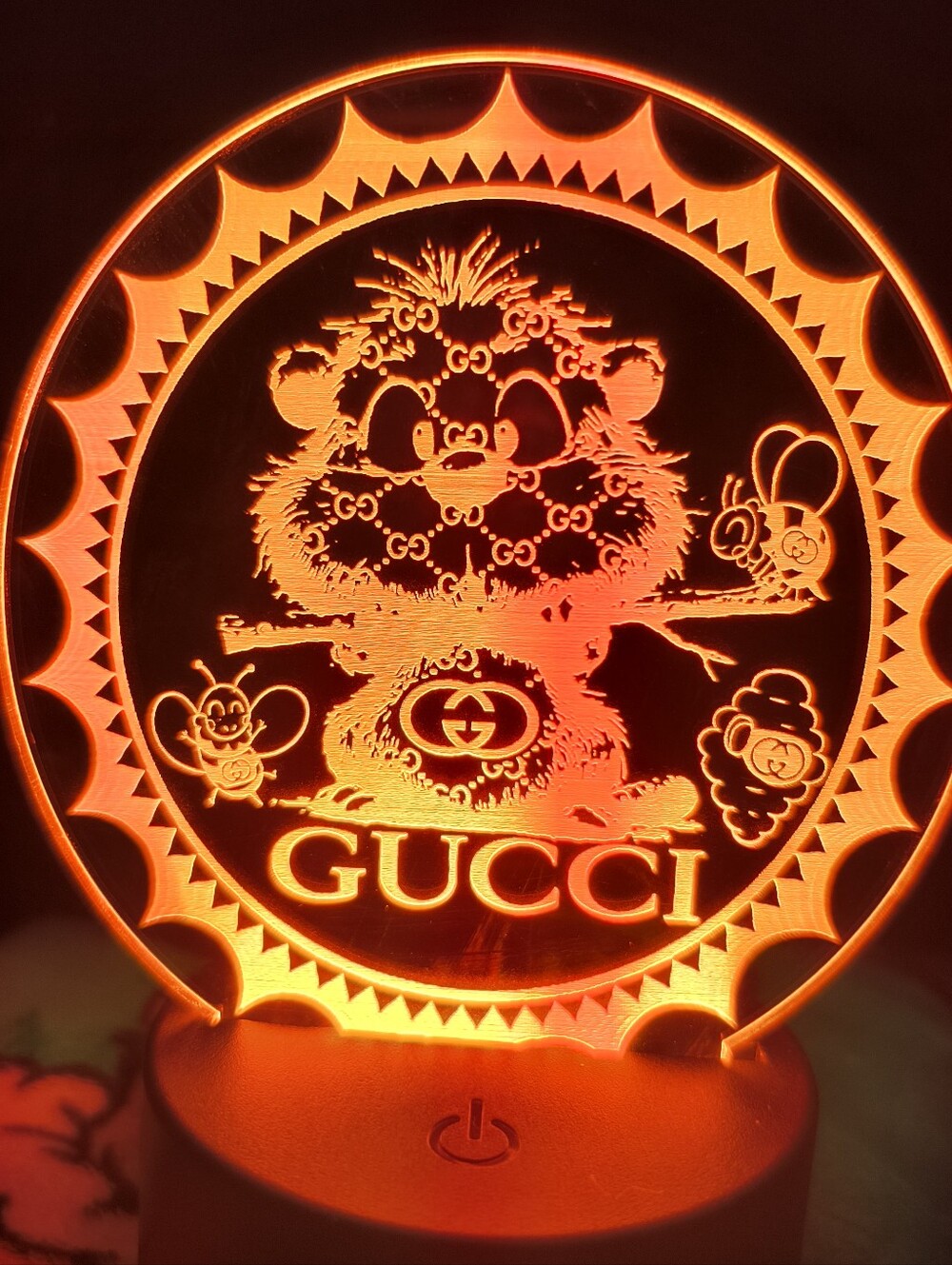 Double G Illuminated Otter Critter Luxury Logo LED Plaque - Different Color Glow